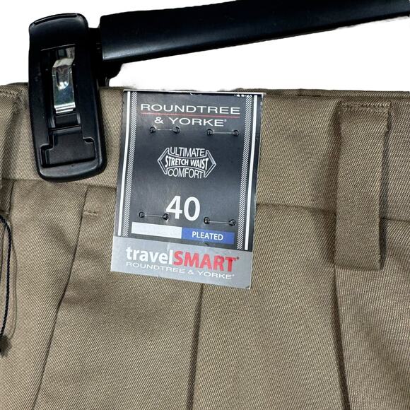 Roundtree & Yorke SZ 40 Travel Smart Shorts Classic Fit Pleated Zip-Fly Pockets - Picture 3 of 7